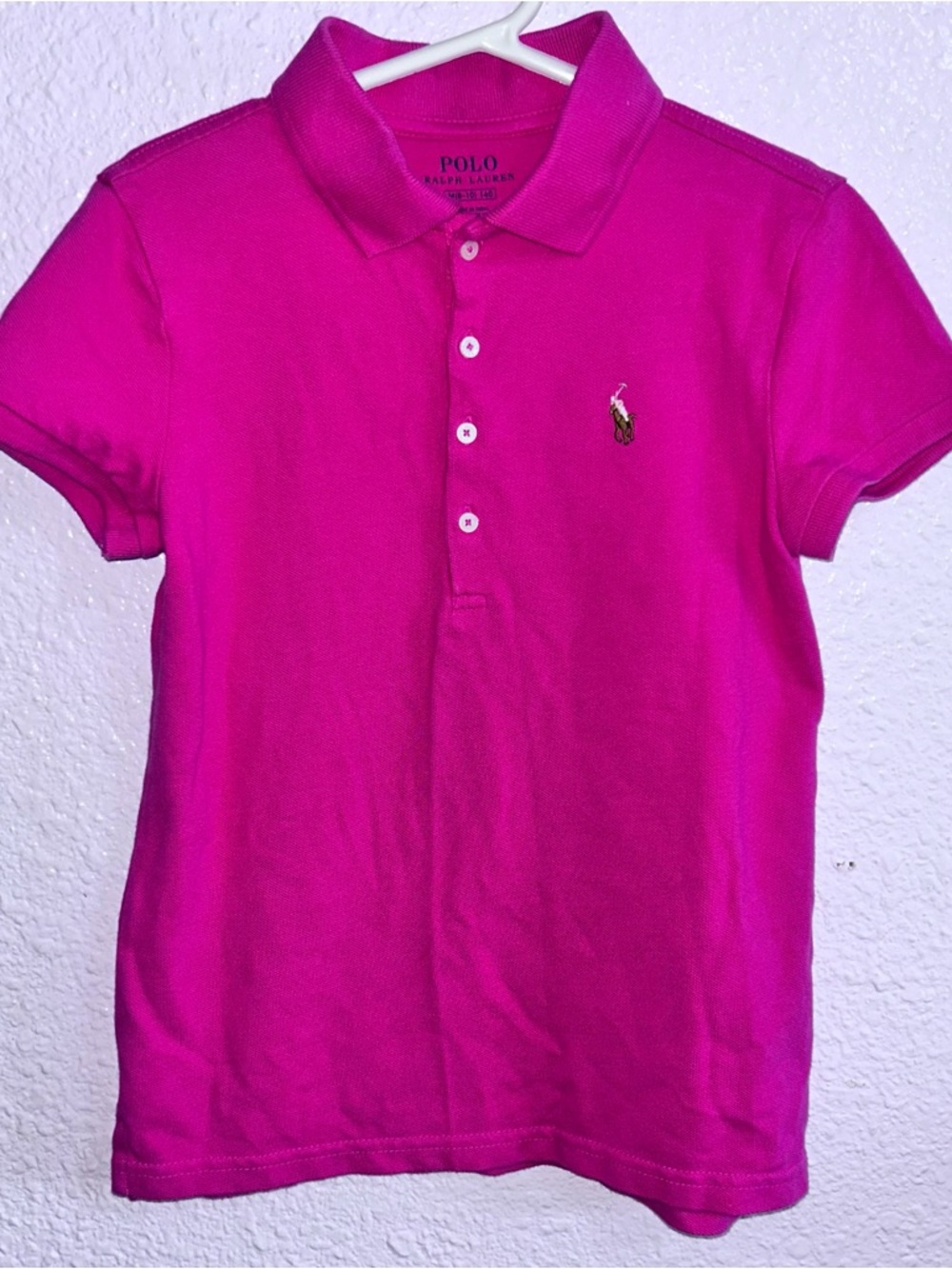 Polo by Ralph Lauren Girls Fuchsia Short-Sleeve Polo Shirt